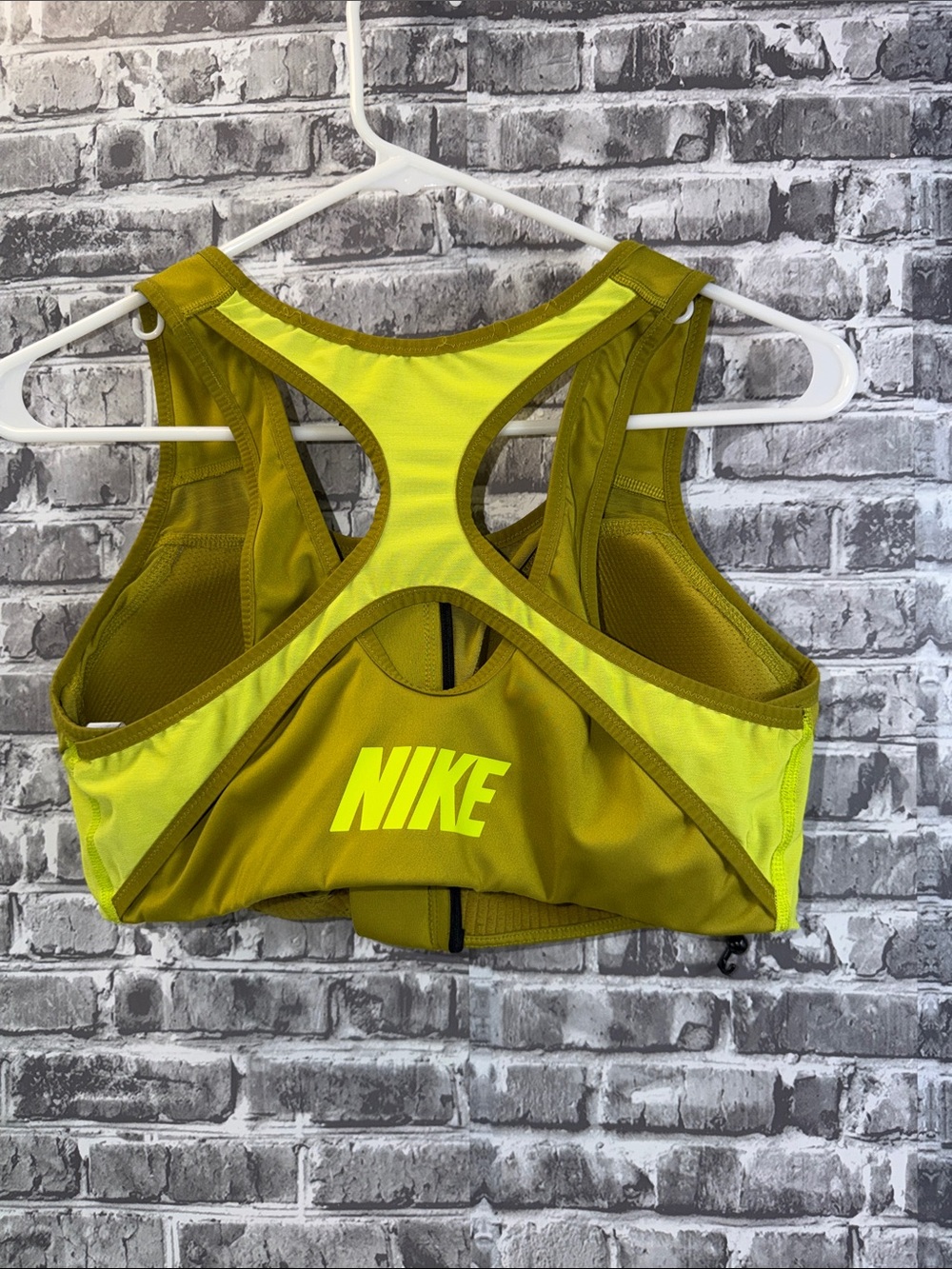 Nike Women’s Yellow and Olive Racerback sports bra